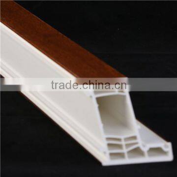 65mm Series 6 Chambers UPVC Plastic Profile Wood Film Laminated PVC Hollow Profile