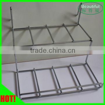 Hot Sale Chrome Plating Mesh Wall Display Rack for Shoes