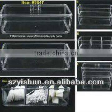 CLEAR ACRYLIC STACKABLE & EXPANDABLE STORAGE ORGANIZER BOX