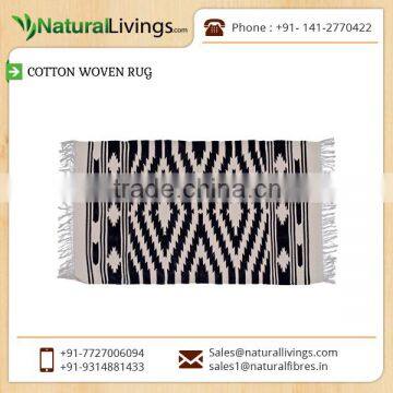 Best Selling Bold Pattern Geometric Design Cotton Rug from Top Manufacturer