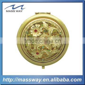 high grade zinc alloy custom 3D gold make up mirror