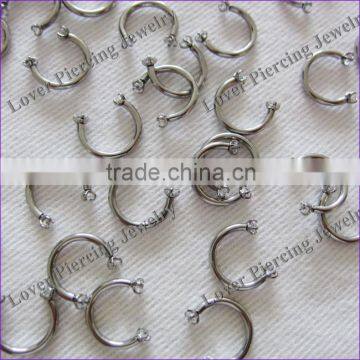 With Zircon Design New Style High Polish Stainless Steel Circular Bead Ring [SS-T762A]