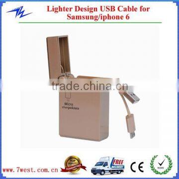 New Arrival Lighter Retractable USB Charger Cable,Micro USB Data Cable for Samsung,Huawei,HTC etc