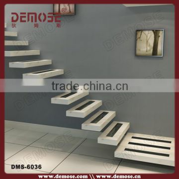 prefabricated stairs/ straight staircase design/floating wood stairs