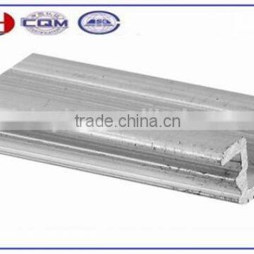 Single lower rail aluminium profile for sliding door in mill finish