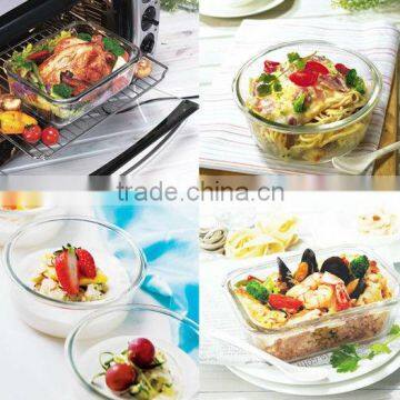 Heat-resistant glass food portable food storage container