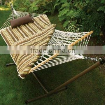 Cotton Rope Hammock with Stand, Pad and Pillow