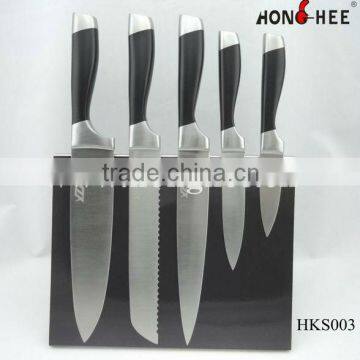 5 Pcs Stainless Steel Kitchen Knives Set with Magnetic Board