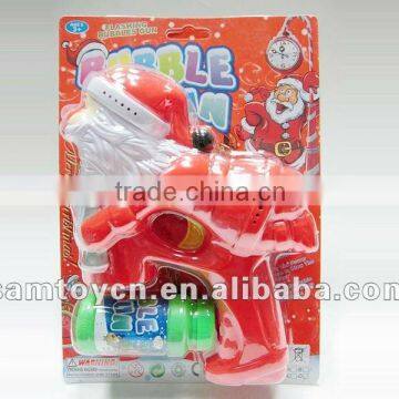 Plastic santa claus bubble gun toy with light & music SM134348