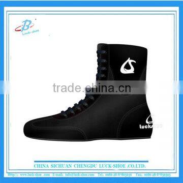 black latest shiny design boxing shoe, high top quality wresting boxing shoe, original design boxing sport shoe