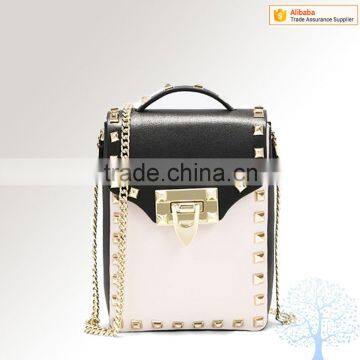 Cellphone pocket bag in Small bags,metal studs for flap in shoulder mini bag