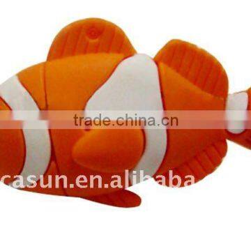 Soft pvc fish shape usb drive with hi-speed flash