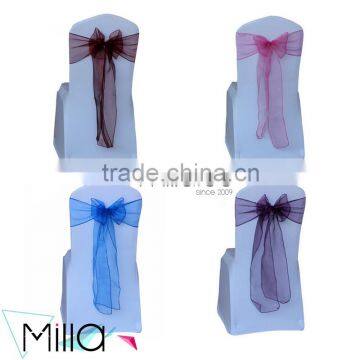 Organza Fabric Material and Plain Dyed Pattern Organza Chair Sash