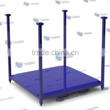 Removable post steel pallet with steel plate