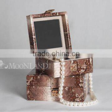 New design snakeskin leather fancy jewelly gift boxes