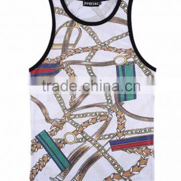 Wholesale 100% Cotton Custom Printed Mens Vest photo-2