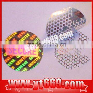 Honeycomb warranty adhesive holographic tamper evident sticker