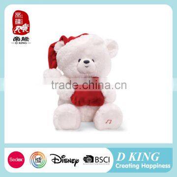 ICTI factory cute stuffed plush christmas bear toy