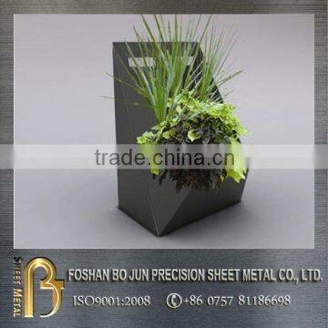 china manufacturer customized irregular black metal planter with powder coating