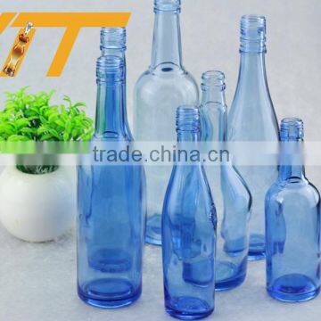 Hot sale light blue glass bottle 500ml glass bottle manufacturer cobalt blue glass bottles