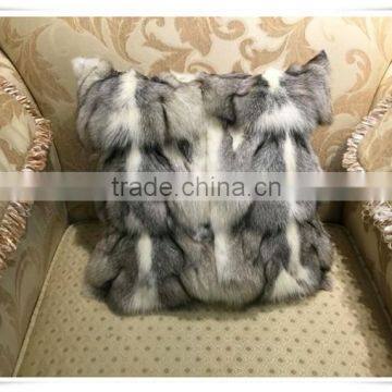 Custom size Colorful Fox Fur Pillow Fur Cushion Cover