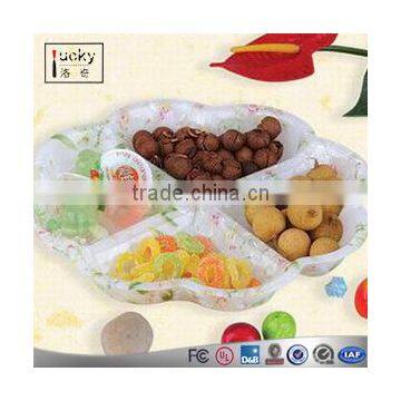 Plastic/acrylic 4 Section Divided Serving Tray / fruit tray Compartment Party New for home used