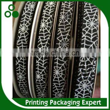 SPIDER NET PRINTED GROSGRAIN POLYESTER RIBBON