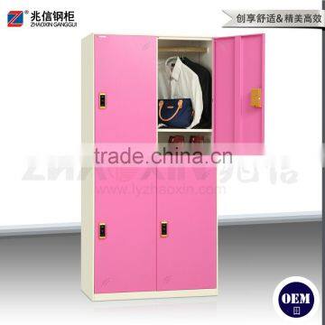 4-door Employee Steel Locker Stainless Metal Office Locker Furniture kd Structure Clothes Locker With Electronic Lock photo-4
