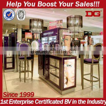 Portable makeup display wood booth mall kiosk design