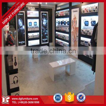 stylish tempered glass mobile phone display cabinet