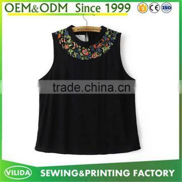 women new design vest customized embroidery tank top