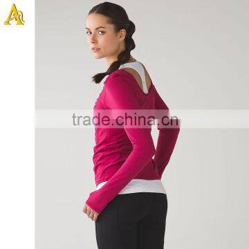 Custom Gym Yoga Shirt Women Long Sleeve T-Shirt Wholesale Yoga Wear photo-4