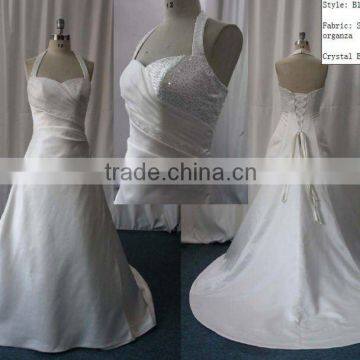 Satin Bridal Gown Halter Beaded A Lot wedding dress gown