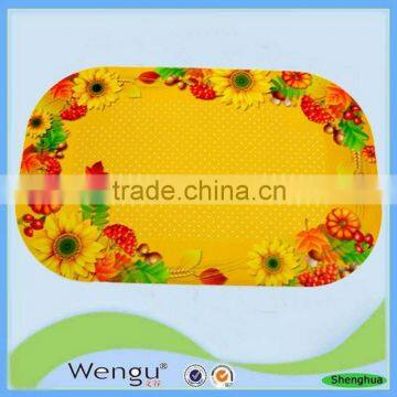 2016 Yiwu designed yellow dining plastic table mat supplier and manufacturer made in china