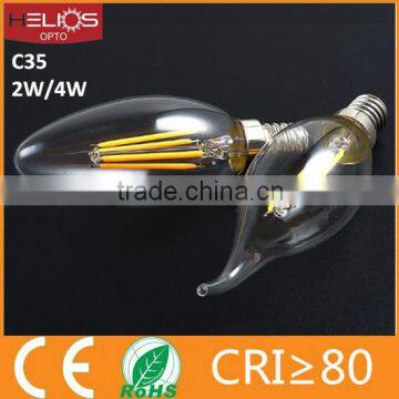 E14 E27 E26 B15 B22 base ceramic/blue diamond led filament candle bulb 4w