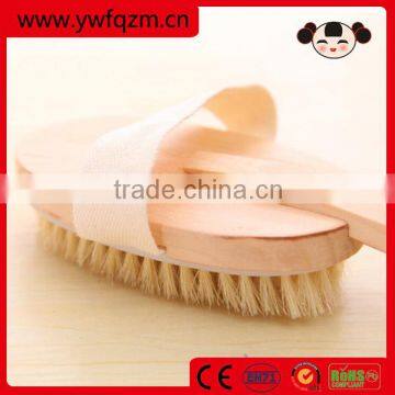 Custom wooden long removable handle boar bristle body brush