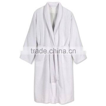 shengsheng 100% cotton white unisex waffle hotel bath robe