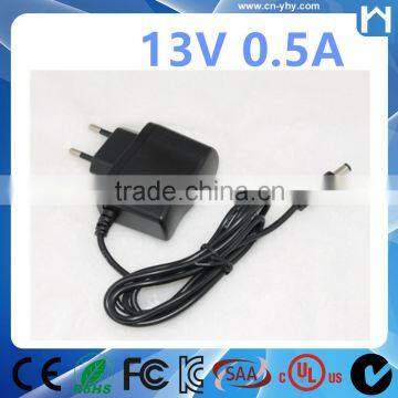 AC DC adapter 13V UL Wall Mounted Adapter approved Switching power supply 13V 0.5A UL power supply