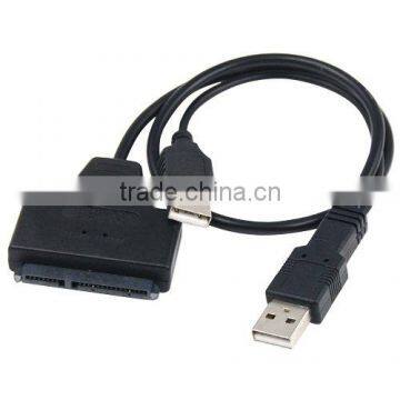 2016 new arrival USB 2.0 to SATA Serial ATA 15+7 22P Adapter Cable For 2.5" HDD Laptop Hard Drive