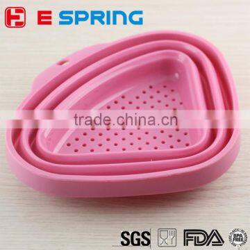 100% food grade Silicone Collapsible Silicone kitchen utensils strainer Strainer