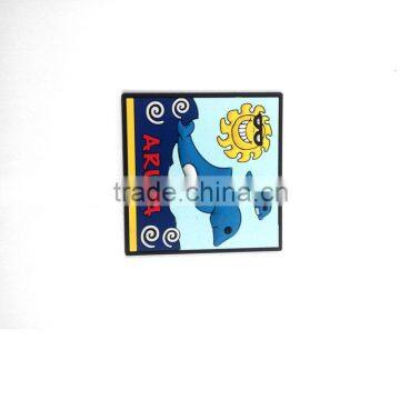 Custom shape logo printed silicone plastic fridge magnet