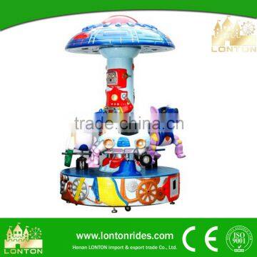 coin game machine 3/6 seats mini merry go round for children games