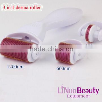 3 in 1 derma roller with changeable needle for eye,face,body skin care,acne scar removal