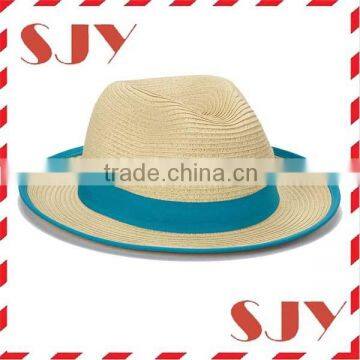 Children straw hats fashion mesn floppy beach hats