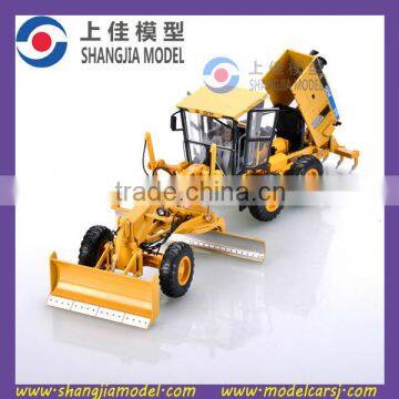 1:35 diecast construction land scraper model,high quality scale road grader model,diecast construction model grader