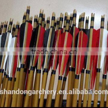 Handmade Archery Bamboo Arrows Feathers For Longbow And Recurve