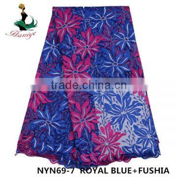 2016 Haniye African Latest Embroidery Tulle Lace Fabric Nigeria French Net Lace Fabric for Dresses/NYN69 photo-4