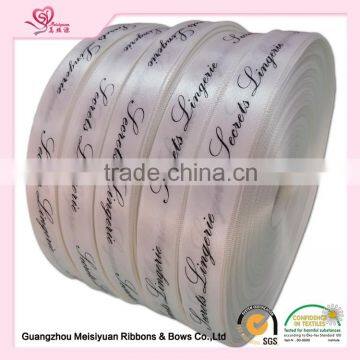 Custom Printed Logo white Satin Ribbon satin ribbon roll satin ribbon roll