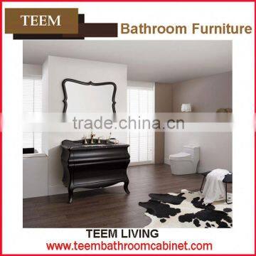 Teem home bathroom furniture Waterproof bathroom vanity curved kitchen cabinet doors