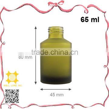 65ml High quality frosted dark green lotion round glass bottle